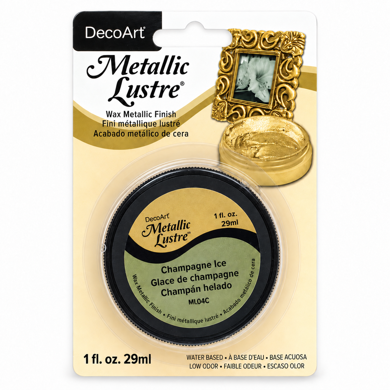 DecoArt Metallic Lustre Champagne Ice metallic finish paste container