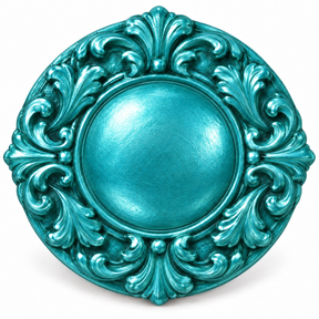 DecoArt Metallic Lustre Brilliant Turquoise paint swatch in vibrant blue-green metallic finish
