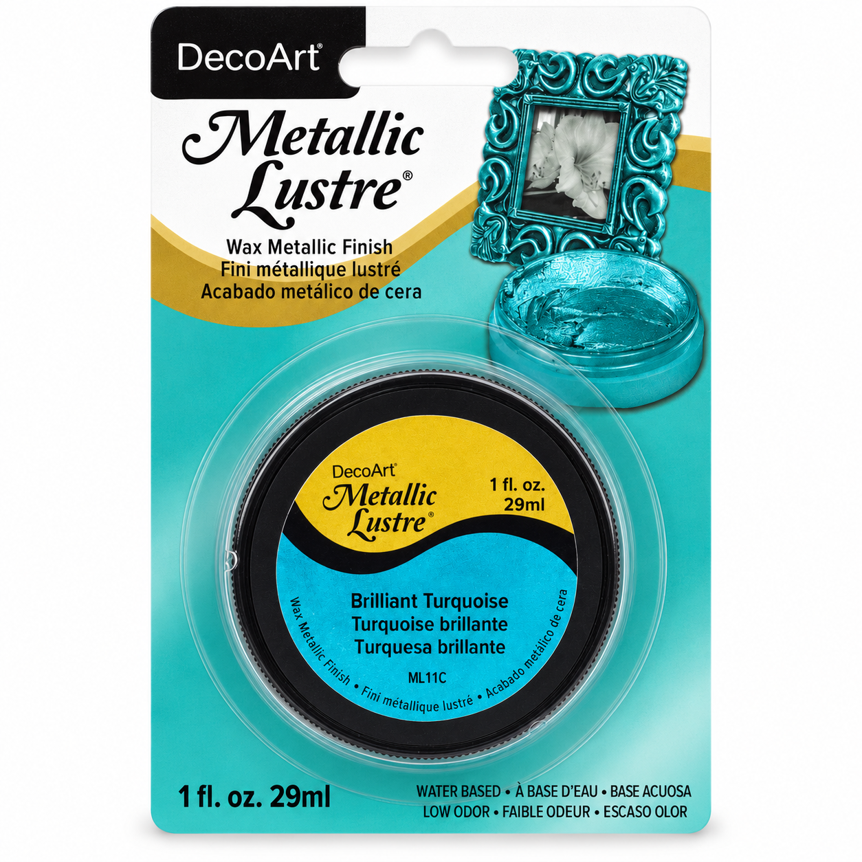 DecoArt Metallic Lustre Brilliant Turquoise metallic craft paint, 2-ounce jar