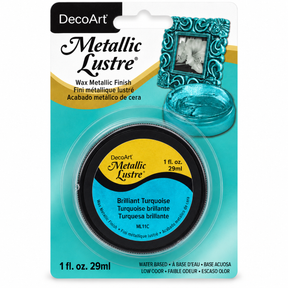 DecoArt Metallic Lustre Brilliant Turquoise metallic craft paint, 2-ounce jar