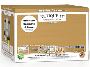 Retique It® Multi-purpose Smooth Finish Kit in Old Oak for interior wood surfaces, includes 4 large top coat containers.