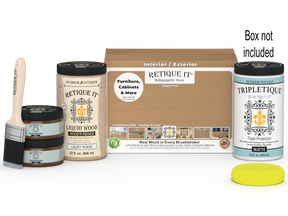 Retique It® Wood'n Cabinet Kit in Pecan stain showing 12 smooth cabinet doors with a natural wood finish.