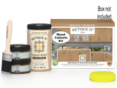 Retique It® Wood'n Cabinet Kit in Pecan with 12 smooth doors for stained cabinet renovation, featuring natural wood finish.