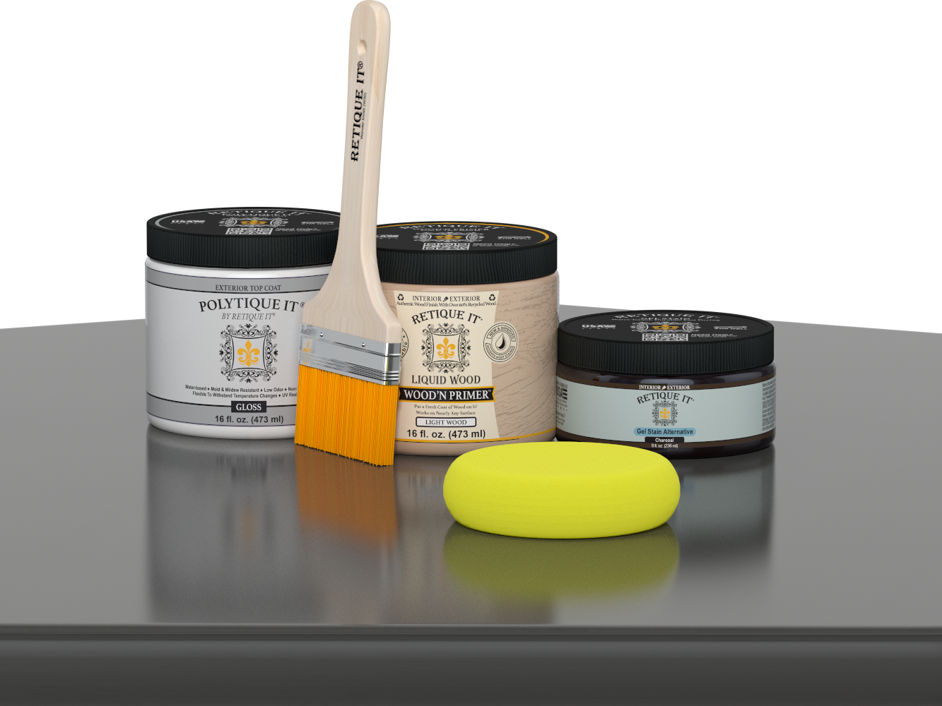 Wood'n Door Smooth Finish Kit - Charcoal — Gloss kit contents