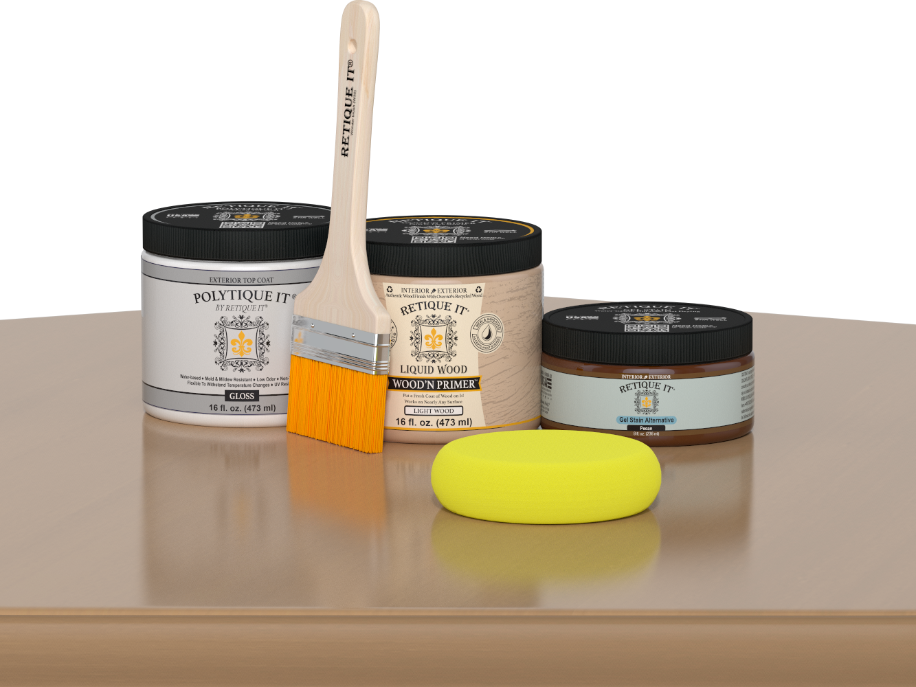 Wood'n Door Smooth Finish Kit - Pecan — Gloss kit contents