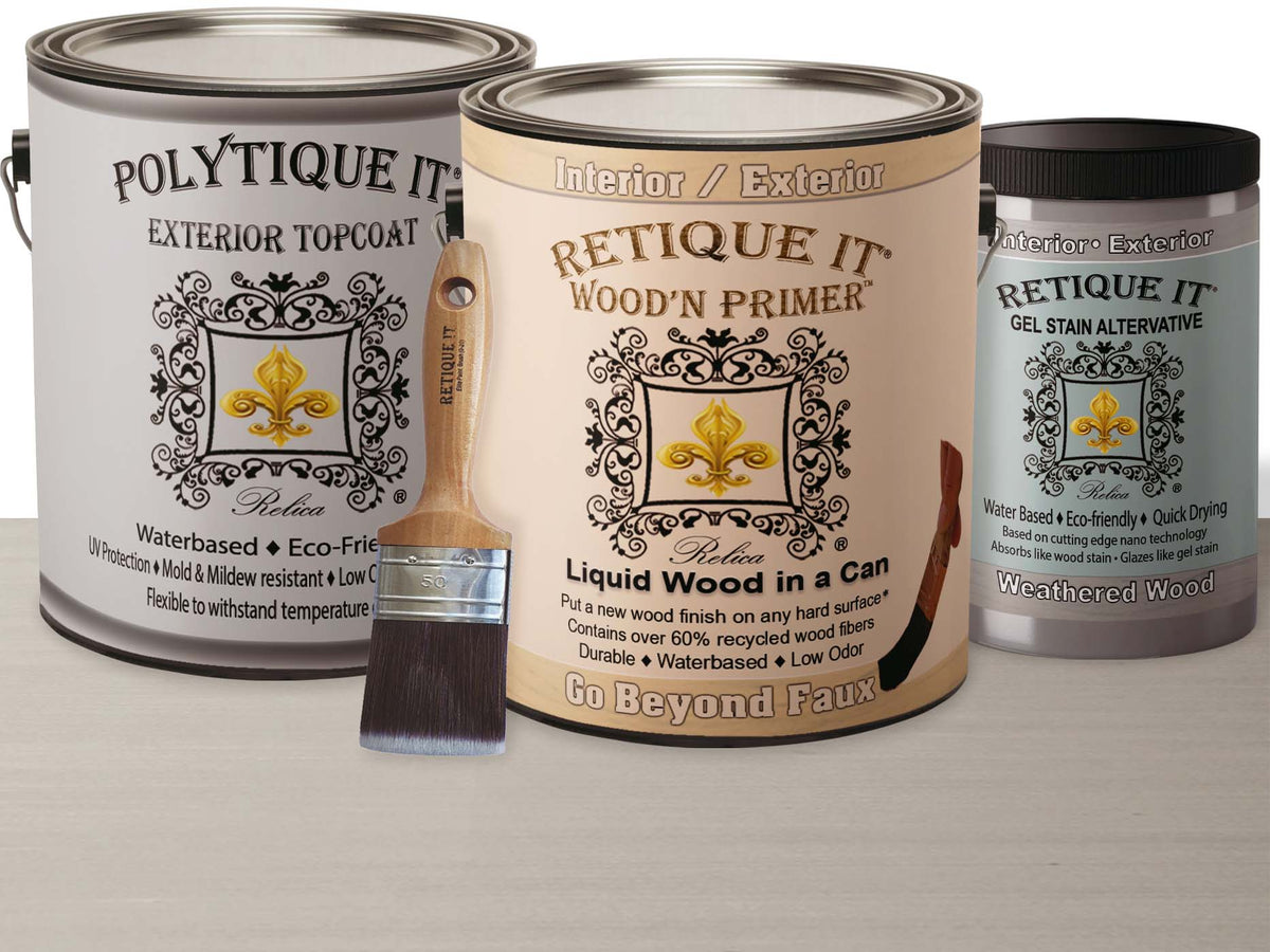 Multi-purpose Smooth Finish Kit (4x Lg) - Weathered Wood - Exterior Top Coat