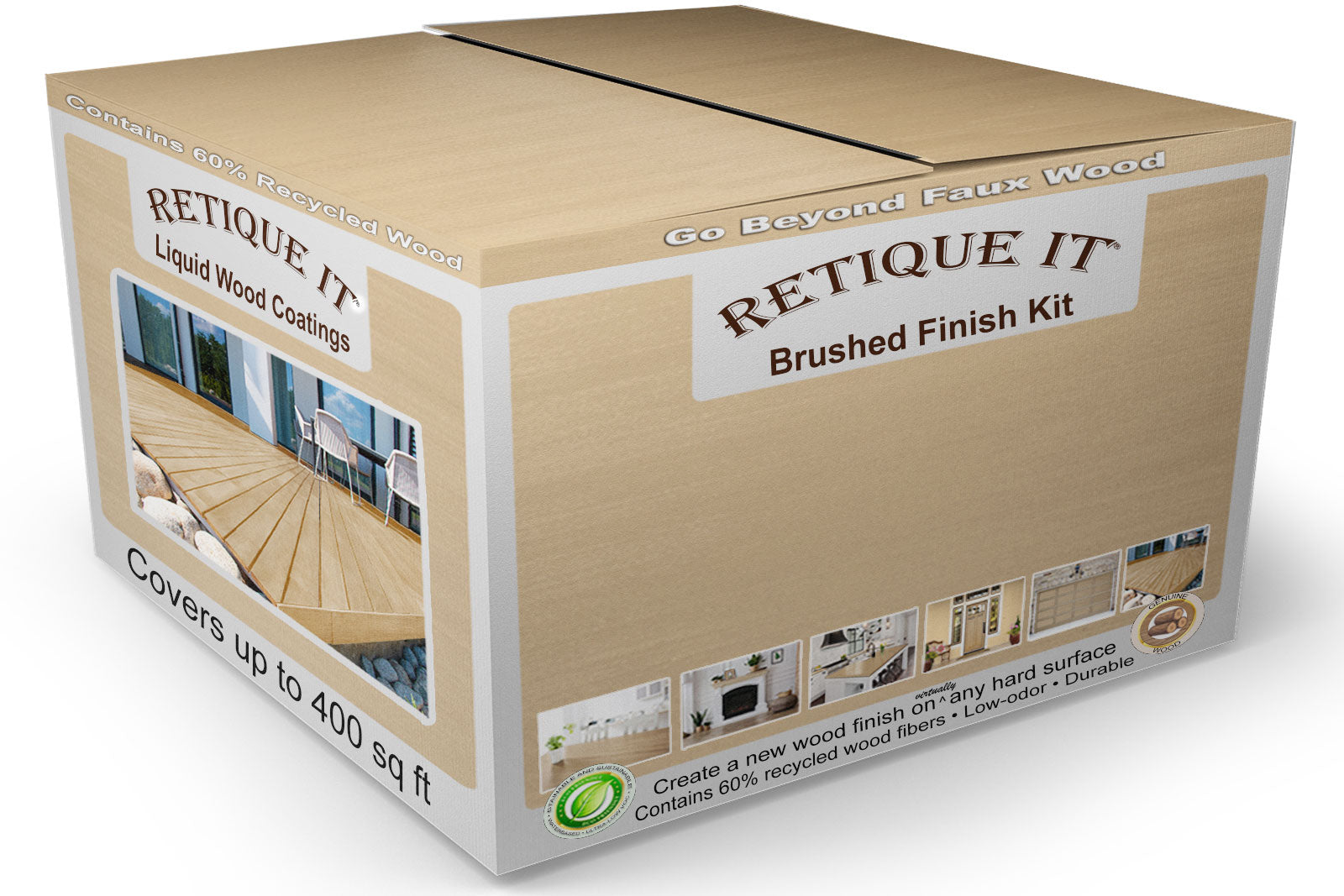 Multi-purpose Smooth Finish Kit (4x Lg) - Pecan - Exterior Top Coat