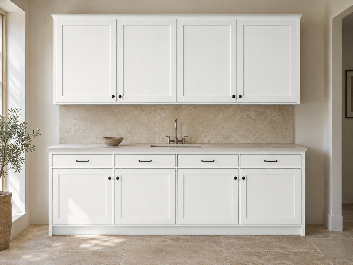 kitchen cabinets before the finish transformation