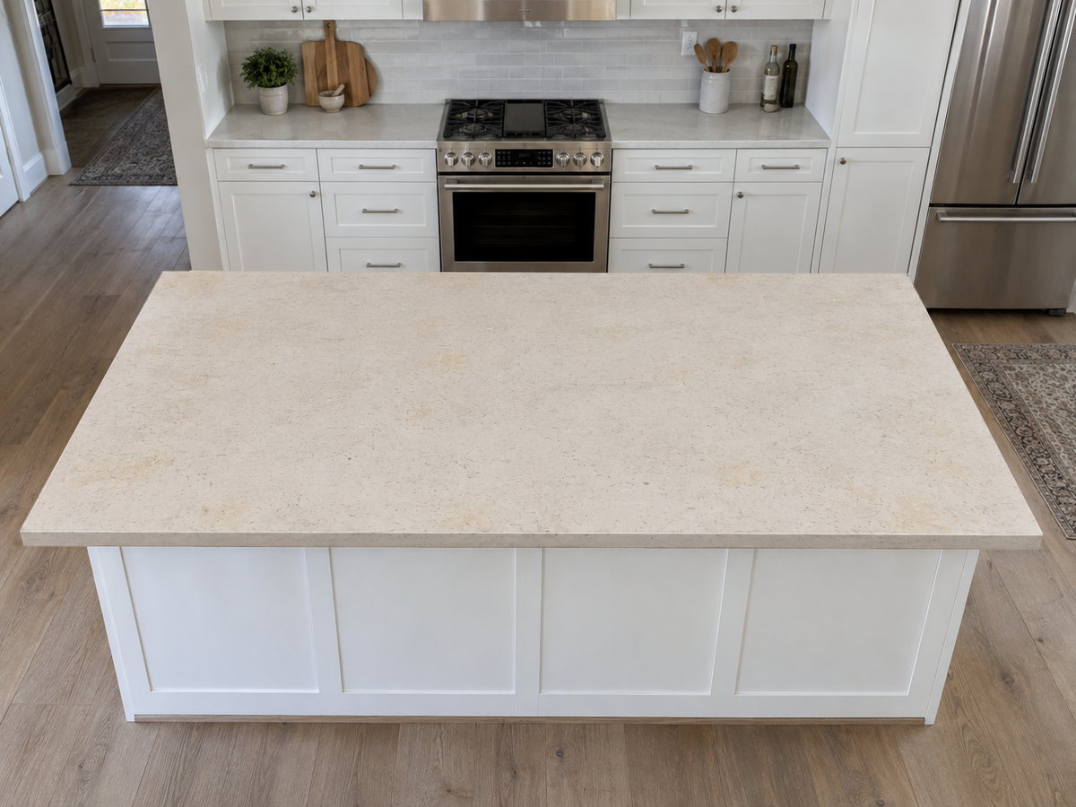kitchen countertop before the finish transformation