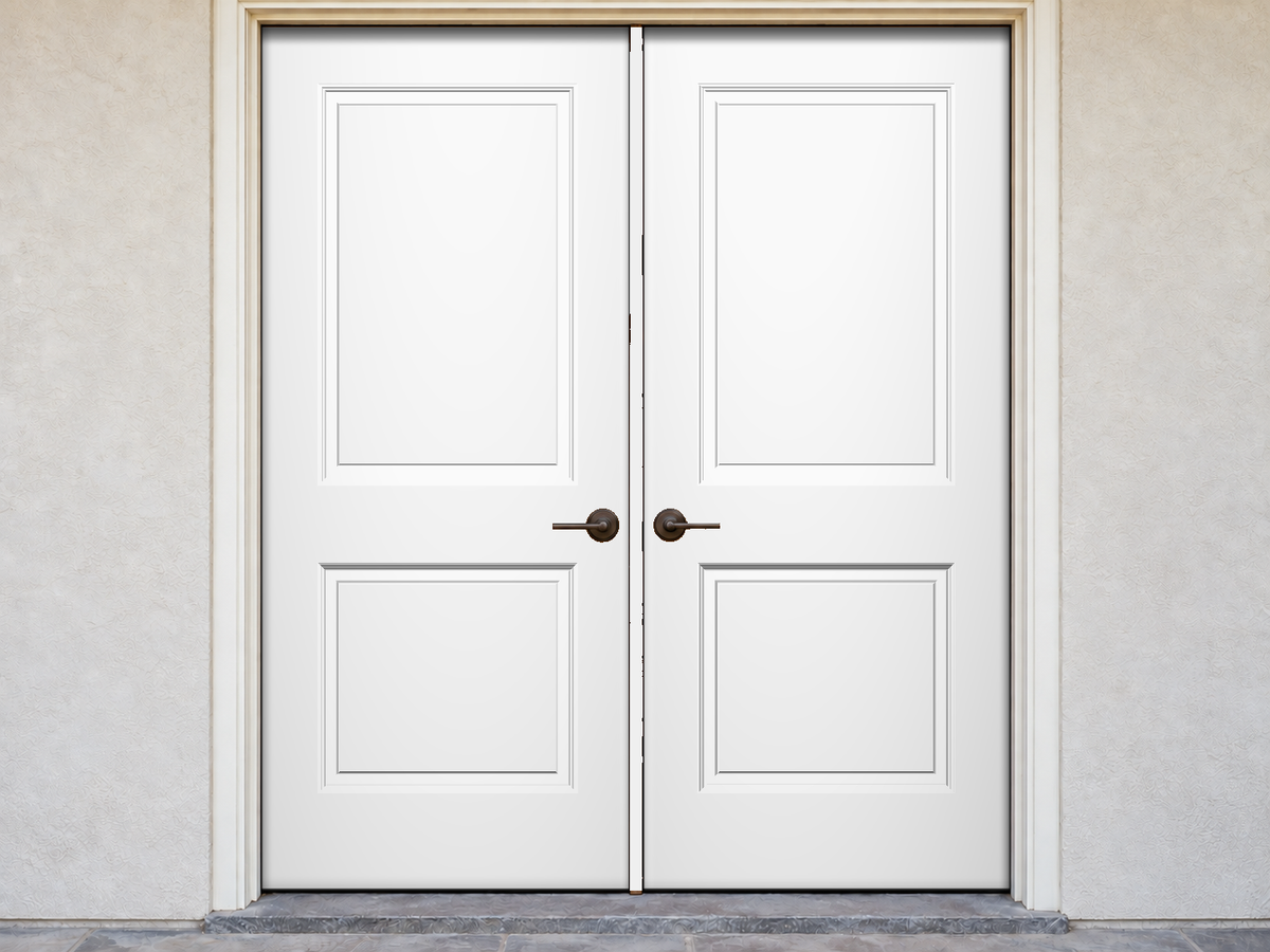 smooth double doors before the finish transformation