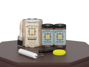 Retique It® Multi-purpose Smooth Finish Kit in Red Mahogany, featuring four large wood finish tools on a table.