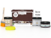 Retique It Wood'n Finish Kit in Red Mahogany for exterior wood projects, includes multi-purpose smooth finish top coat.