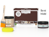 Retique It Multi-purpose Smooth Finish Kit in Red Mahogany for wood finishing, includes wood stain and sealant in a compact box.