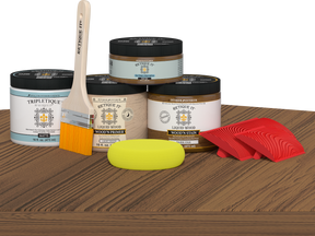 Dark Oak interior wood finish kit from Retique It®, featuring a smooth matte top coat for versatile wood projects.
