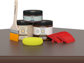 Multi-purpose Wood'n Kit (Med) by Retique It® Java wood finish kit with brushes and applicators on a table.