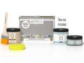 Retique It® Weathered Wood Multi-purpose Smooth Finish Kit for interior top coat, includes wood finish materials and tools.