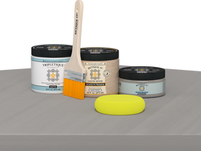 Retique It® Weathered Wood Multi-purpose Smooth Finish Kit for interior top coat, featuring a matte weathered wood design.