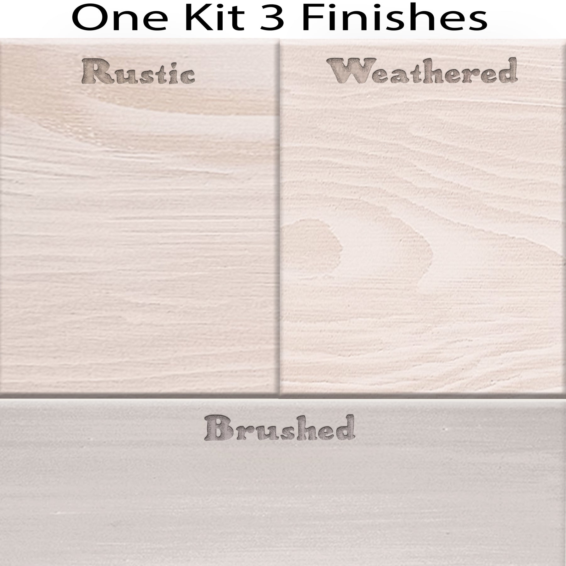 Retique It® white wash countertop kit stain sample showing natural wood finish and color variation for full kitchen countertops.