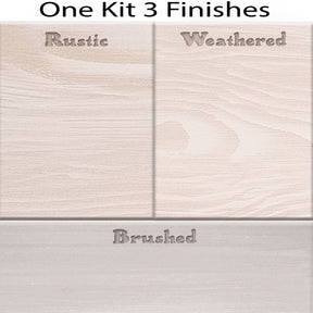 Retique It® Wood'n Finish Kit White Wash stain sample swatches for tabletop wood finishing and furniture restoration.