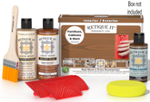 Retique It® Wood'n Finish Kit in cedar color with wooden box, multi-purpose wood finishing set for furniture and projects.