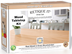 Retique It® White Oak Wood Tabletop Kit box featuring a White Oak wood finish and complete refinishing kit for interior and exterior surfaces.
