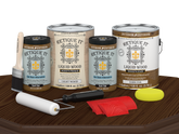 Dark oak Wood'n Cabinet Kit with 48 grained doors from Retique It® showcasing stained wood finish for cabinetry.