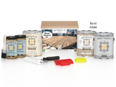 White Oak Decking Wood'n Kit stain by Retique It, showing a box of staining supplies for outdoor wooden decks.