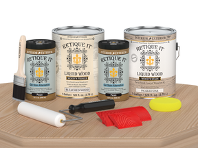 White oak Wood'n Cabinet Kit with 48 grained doors, stained by Retique It® for a natural wood finish.