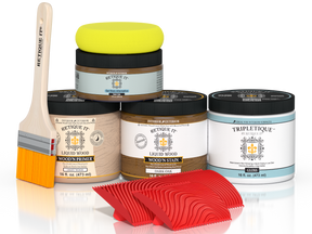 Retique It® Wood'n Finish Kit in Dark Oak for interior top coating, featuring a glossy wood finish on a medium-sized kit.