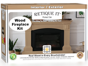 Retique It® Fireplace Wood'n Finish Kit in Pickled Oak stain, full fireplace stain set with wood finish products.
