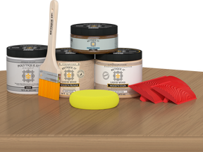 Wood'n Finish Front Door Kit - Pickled Oak — Satin kit contents