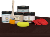 Multi-purpose Wood'n Kit in Red Mahogany for interior wood finishing by Retique It, featuring top coat and finishing supplies.
