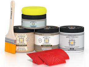Retique It® Wood'n Kit in Weathered Wood finish, exterior top coat for wood surfaces, satin finish, medium size.
