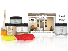 Wood'n Finish Front Door Kit - Weathered Wood — Matte kit contents with door box