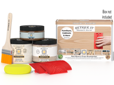 Multi-purpose Wood'n Kit in White Oak by Retique It® for wood finishing, featuring a box with various tools and products.