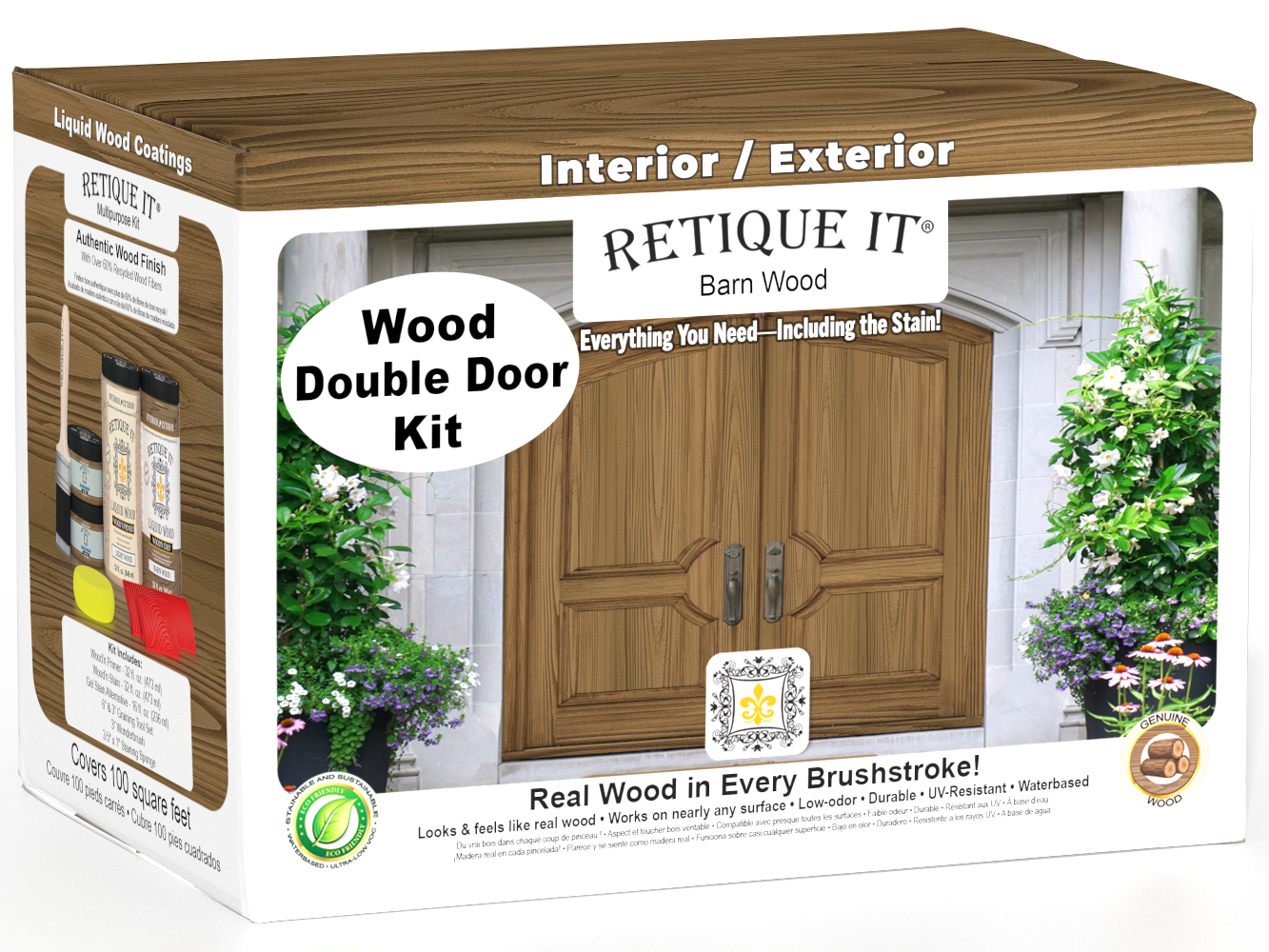 Wood'n Finish Front Door Kit (Double) - Barn Wood