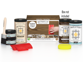 Large Black Walnut Wood'n Kit by Retique It® with interior top coat and finishing tools in the Wood'n Finish Kits product line.