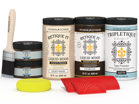 Retique It® charcoal countertop stain kit for full kitchen countertops, featuring a matte finish for a modern look.
