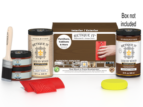 Large Vintage Cherry Wood'n Finish Kit by Retique It® includes wood stain, finish, and tools for multi-purpose wood projects.