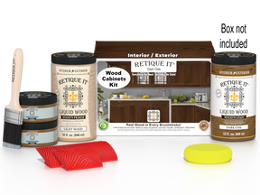Dark oak Wood'n Cabinet Kit with 12 grained doors by Retique It® for stained wood cabinet projects.