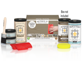 Large Wood'n Kit by Retique It® featuring driftwood finish and interior top coat, includes components for wood finishing projects.
