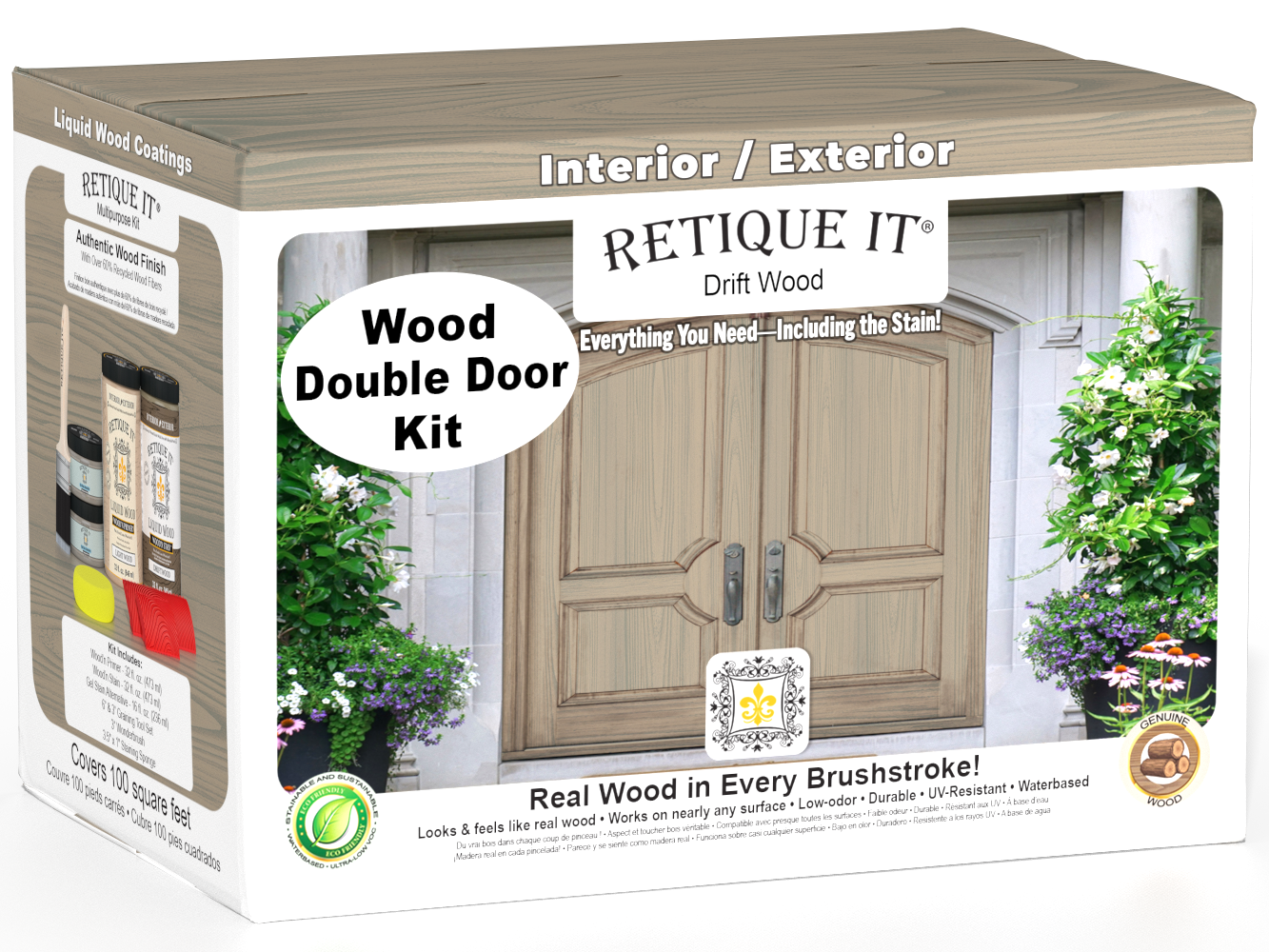Wood'n Finish Front Door Kit (Double) - Drift Wood — box hero