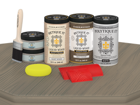 Wood'n Finish Front Door Kit (Double) - Drift Wood — Matte kit contents
