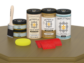 Large Old Oak Wood'n Finish Kit by Retique It® with satin top coat for interior wood furniture and décor projects.