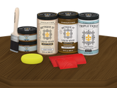 Retique It® Dark Pecan countertop stain kit with matte finish, designed for full kitchen countertops.