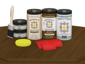 Retique It® Dark Pecan countertop stain kit with matte finish, designed for full kitchen countertops.