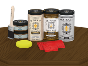 Wood'n Finish Front Door Kit (Double) - Dark Pecan — Matte kit contents