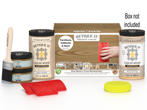 Large Wood'n Kit by Retique It® in Pickled Oak, featuring wood finish supplies and tools for multi-purpose wood finishing projects.