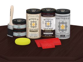 Wood'n Finish Front Door Kit (Double) - Red Mahogany — Satin kit contents