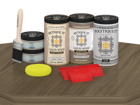 Wood'n Finish Front Door Kit (Double) - Weathered Wood — Satin kit contents